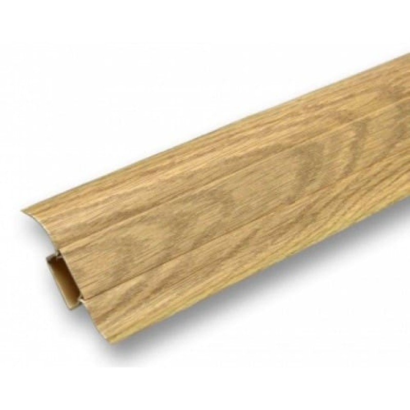 Плинтус пластиковый Ideal 203 Дуб беленый 55 мм Коричневый.